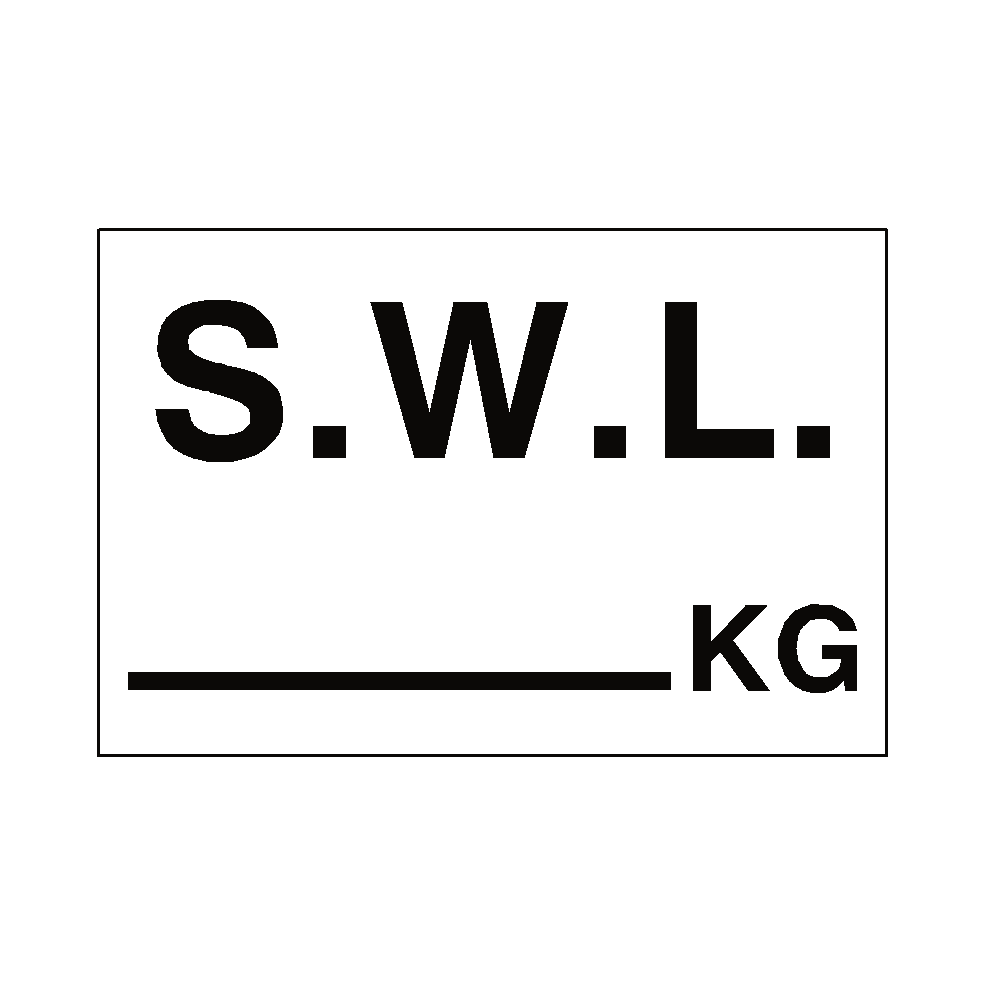 Swl Pdf Labels S.W.L Sticker Kg White | Safety-Label.co.uk