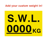 S.W.L Sticker Kg Yellow Custom Weight | Safety-Label.co.uk