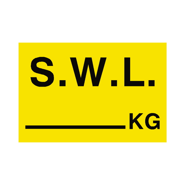 S.W.L Sticker Kg Yellow | Safety-Label.co.uk