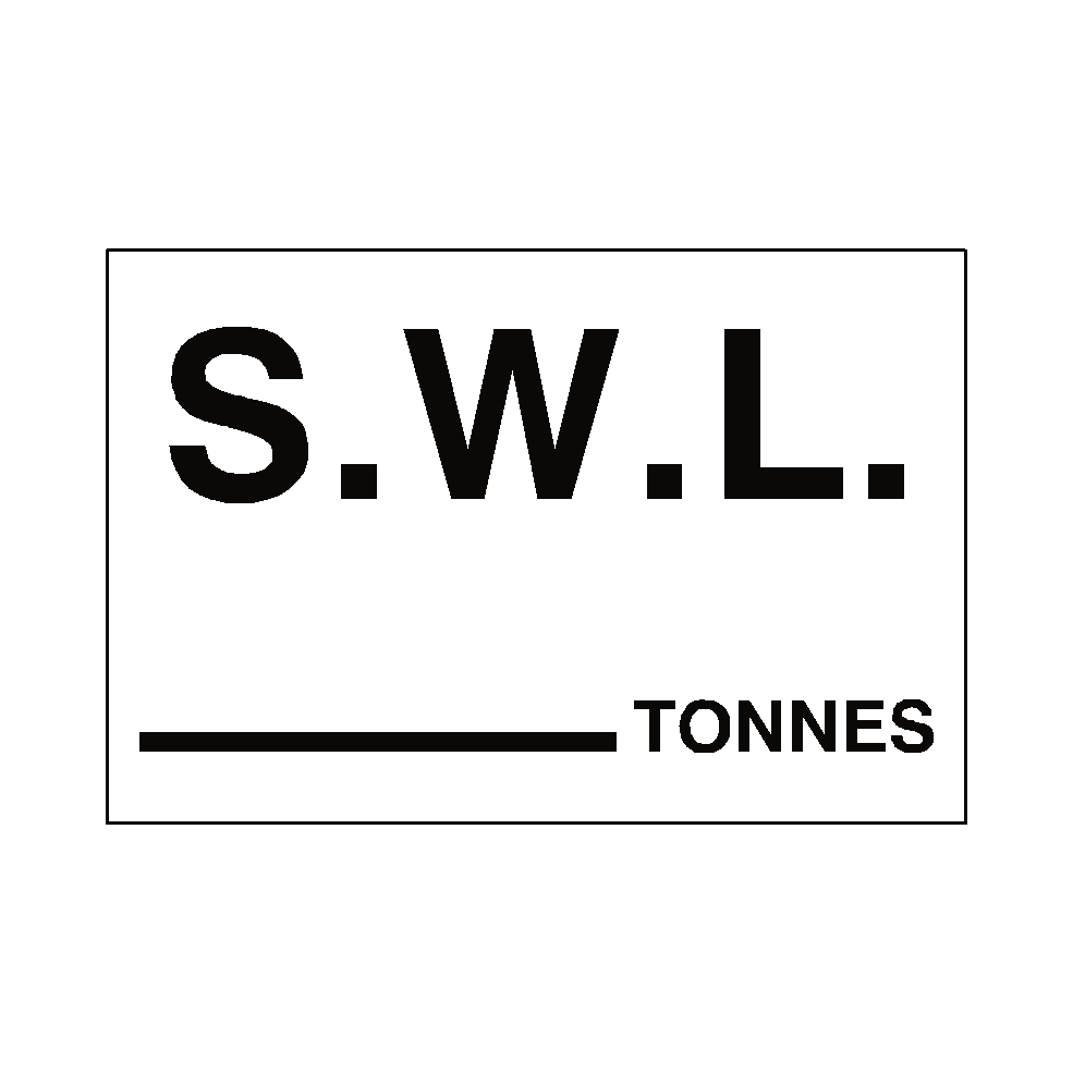 S.W.L Sticker Tonnes White | Safety-Label.co.uk