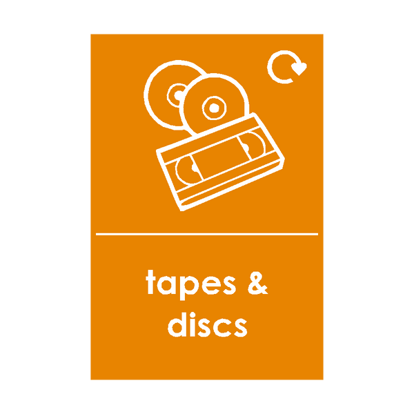 Tapes and Discs Waste Recycling Signs | Safety-Label.co.uk