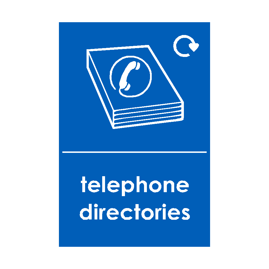 Telephone Directories Waste Recycling Signs | Safety-Label.co.uk