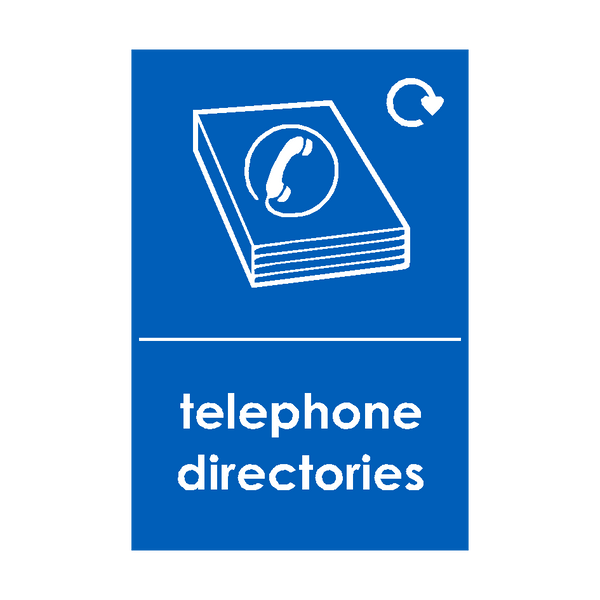 Telephone Directories Waste Recycling Signs | Safety-Label.co.uk