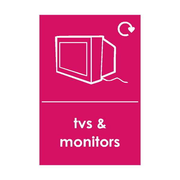 Monitor Sticker Labelled TV and Monitor Waste Sticker | Safety-Label.co.uk