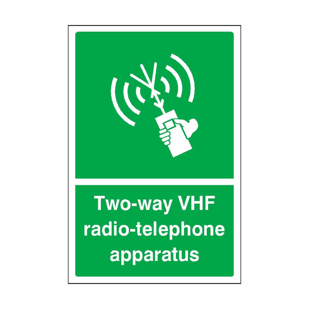 Two-way VHF Radio-telephone Apparatus Sticker | Safety-Label.co.uk