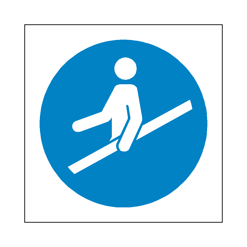 Use Handrail Symbol Sign | Safety-Label.co.uk