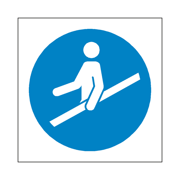 Use Handrail Symbol Sign | Safety-Label.co.uk