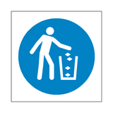 Use Litter Bin Symbol Sign | Safety-Label.co.uk