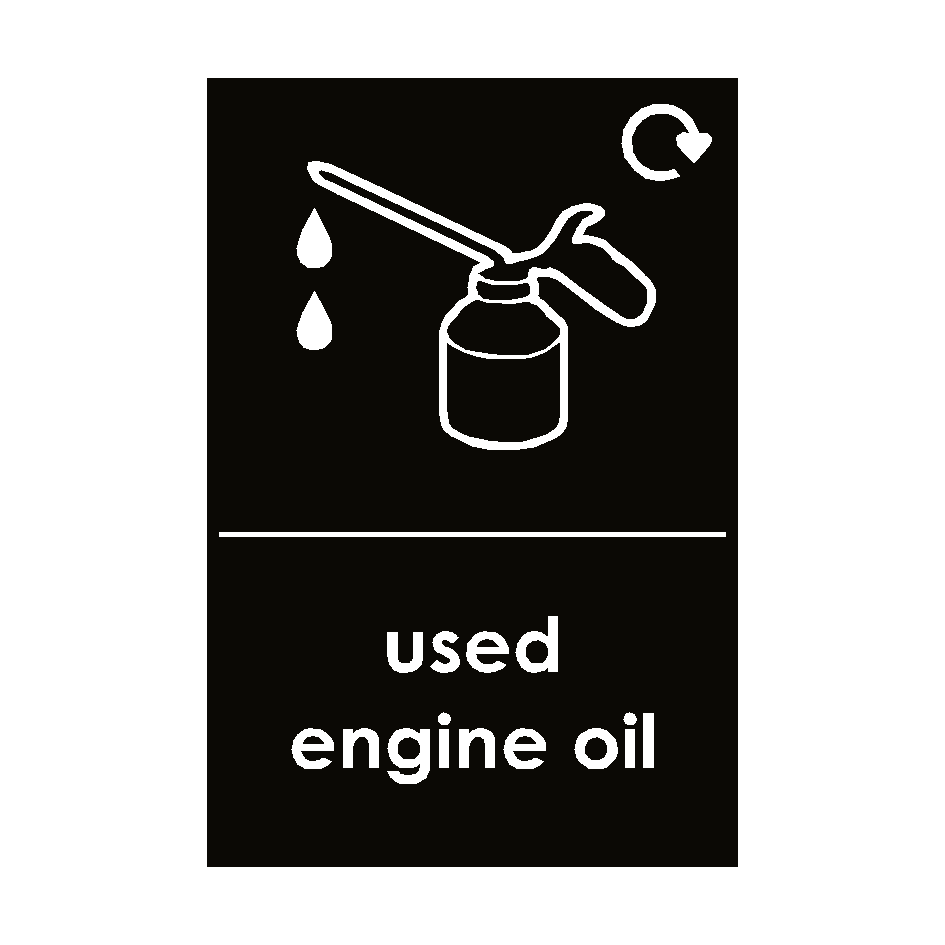 Used Engine Oil Sign Safety Label