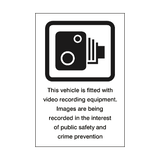 Vehicle Fitted With Recording Equipment Safety Sticker | Safety-Label.co.uk
