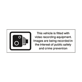 Vehicle Fitted With Recording Equipment Sticker | Safety-Label.co.uk