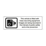 Vehicle Fitted With Recording Equipment Sticker | Safety-Label.co.uk