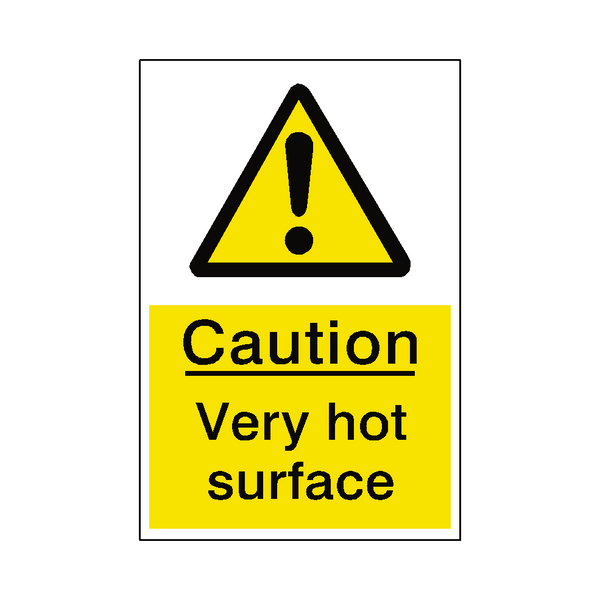 Very Hot Surface Hazard Sign