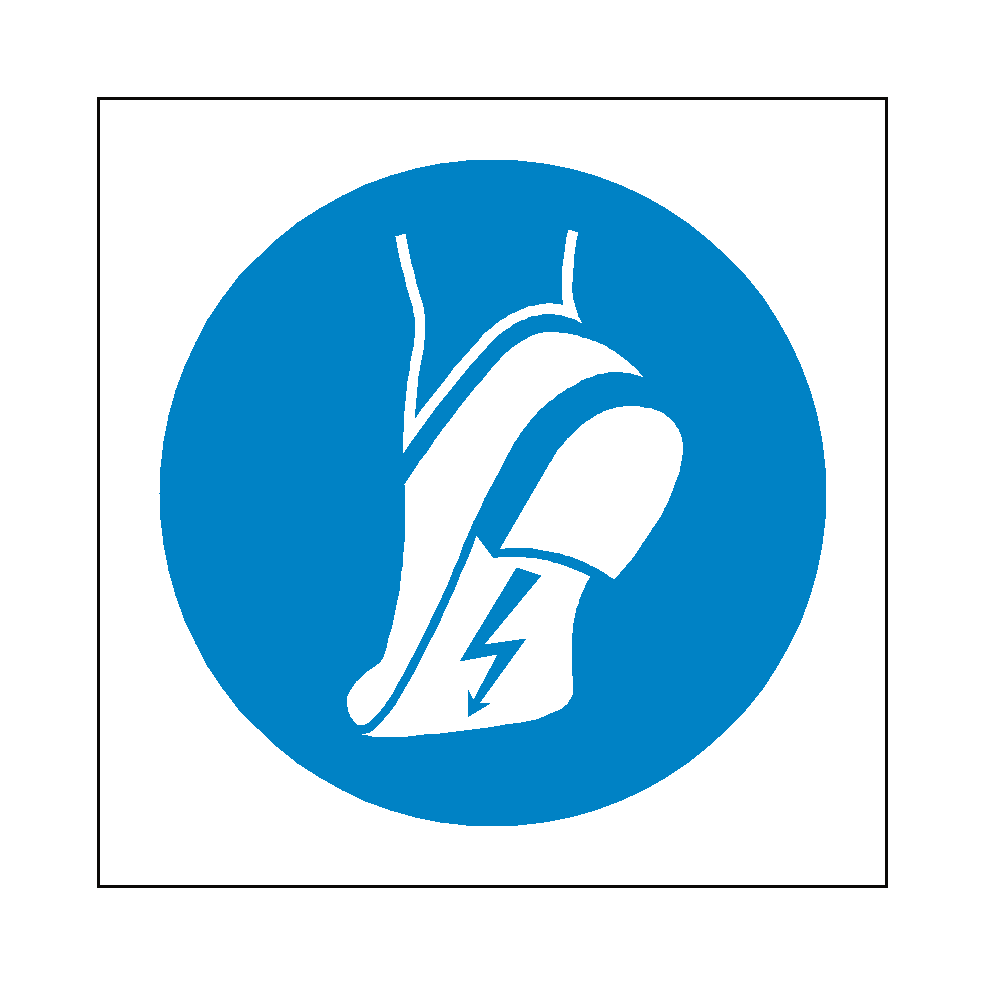 Wear Anti-Static Footwear Symbol Sign | Safety-Label.co.uk