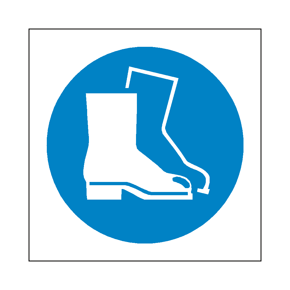 Wear Safety Footwear Symbol Sign | Safety-Label.co.uk