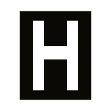 White Letter H Sticker | Safety-Label.co.uk