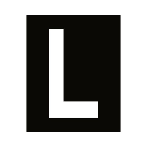 White Letter L Sticker