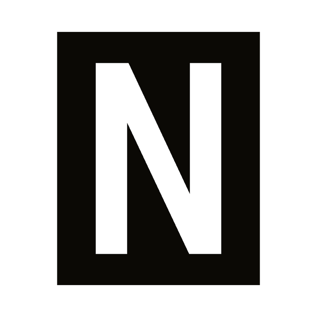 White Letter N Sticker | Safety-Label.co.uk