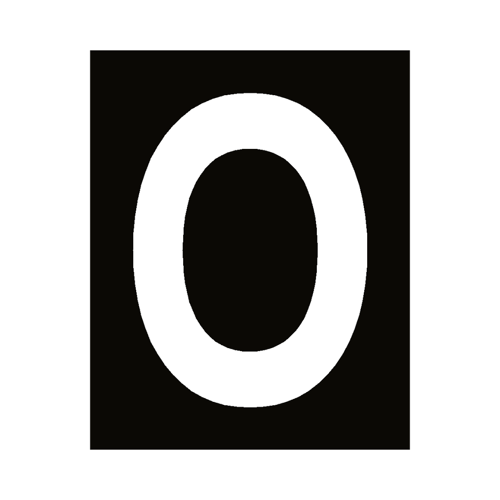 White Letter O Sticker | Safety-Label.co.uk