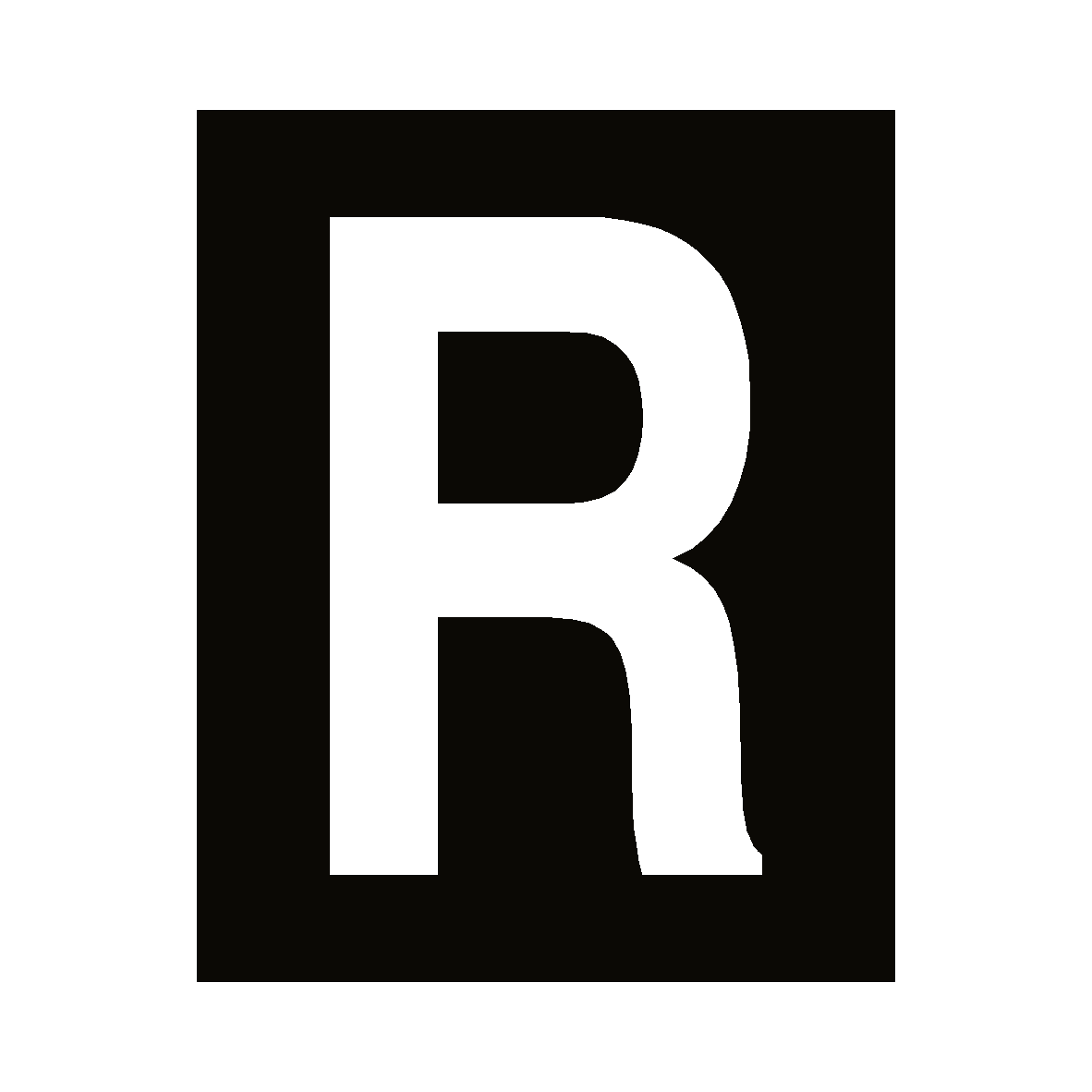 White Letter R Sticker | Safety-Label.co.uk