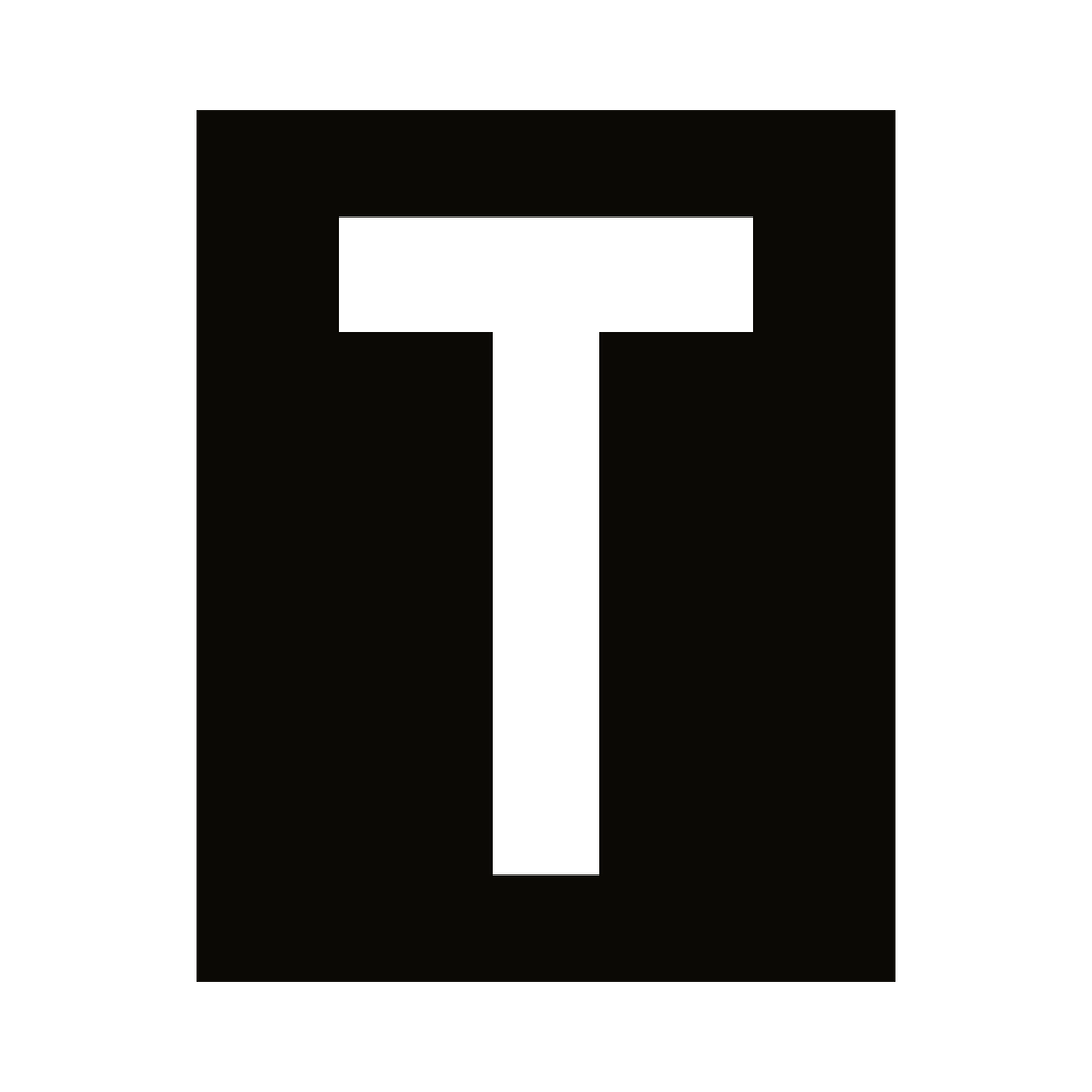 White Letter T Sticker | Safety-Label.co.uk