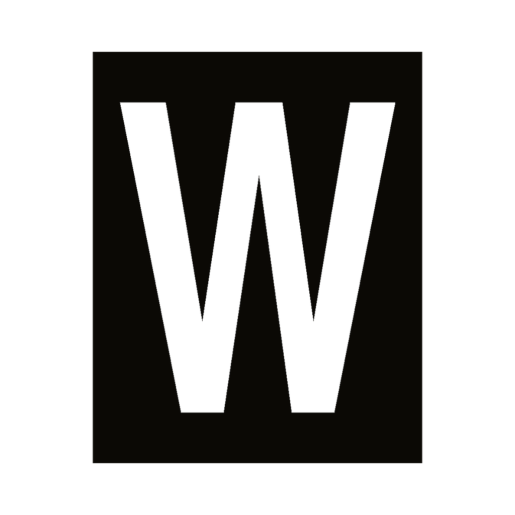 White Letter W Sticker | Safety-Label.co.uk