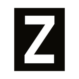 White Letter Z Sticker | Safety-Label.co.uk