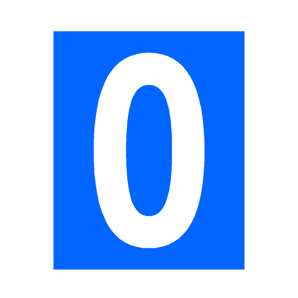 Blue Number 0 Sticker | Safety-Label.co.uk