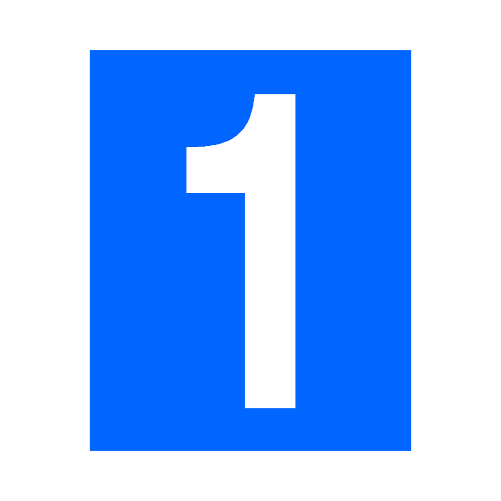 Blue Number 1 Sticker