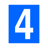 Blue Number 4 Sticker | Safety-Label.co.uk