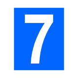 Blue Number 7 Sticker | Safety-Label.co.uk