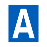 Blue Letter A Sticker | Safety-Label.co.uk