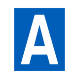 Blue Letter A Sticker | Safety-Label.co.uk