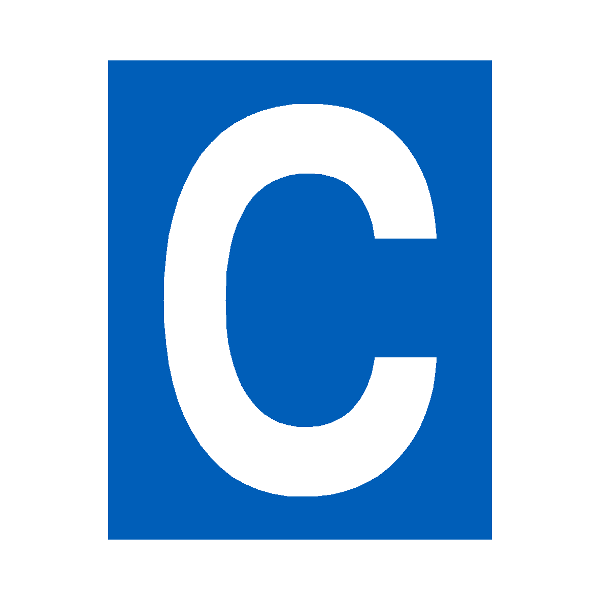 Blue Letter C Sticker | Safety-Label.co.uk