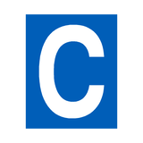 Blue Letter C Sticker | Safety-Label.co.uk