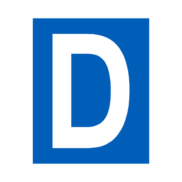 Blue Letter D Sticker | Safety-Label.co.uk