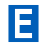 Blue Letter E Sticker | Safety-Label.co.uk