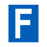 Blue Letter F Sticker | Safety-Label.co.uk