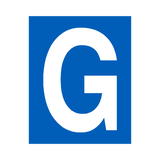 Blue Letter G Sticker | Safety-Label.co.uk