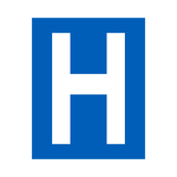 Blue Letter H Sticker | Safety-Label.co.uk