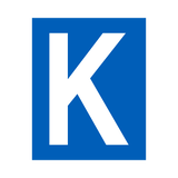 Blue Letter K Sticker | Safety-Label.co.uk