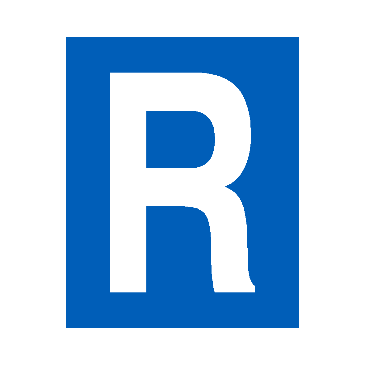 Blue Letter R Sticker | Safety-Label.co.uk