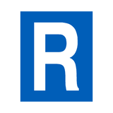 Blue Letter R Sticker | Safety-Label.co.uk