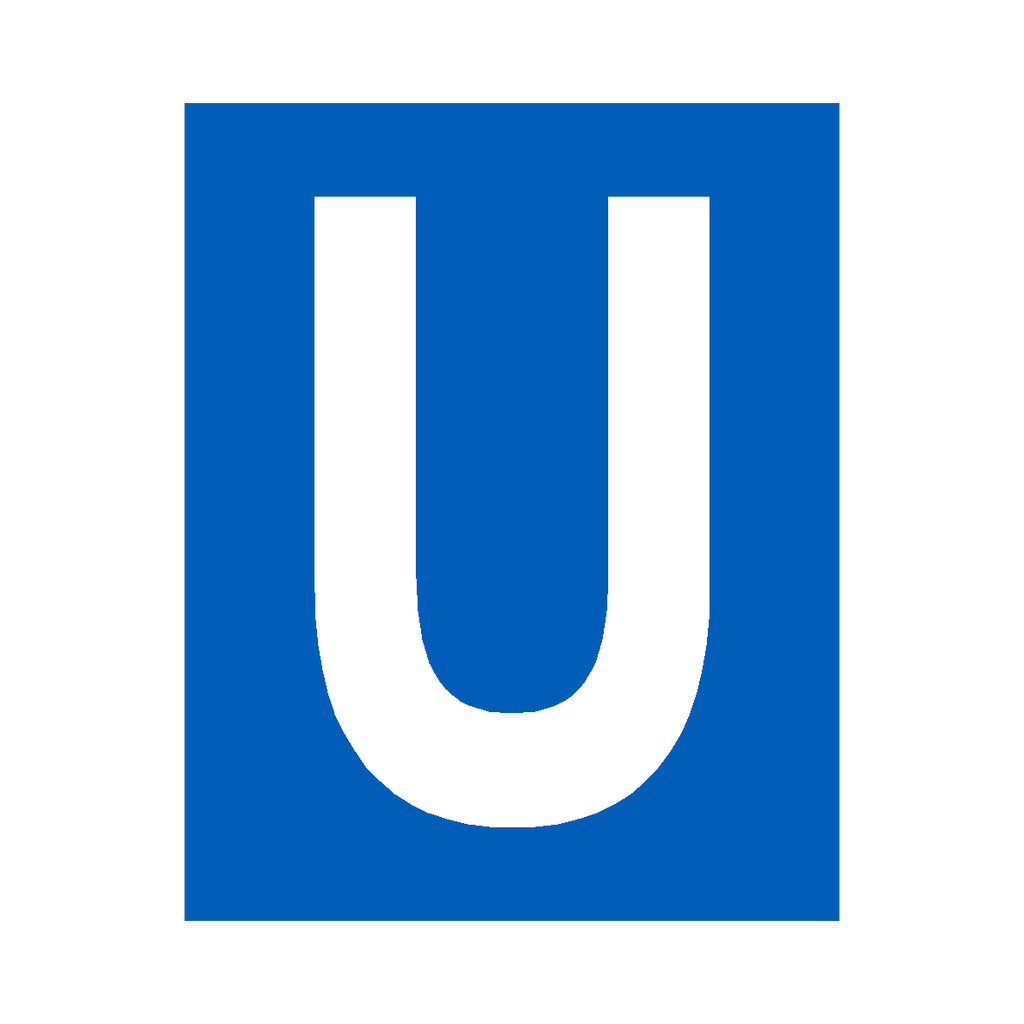 Blue Um Sticker Blue Letter U Sticker | Safety-Label.co.uk