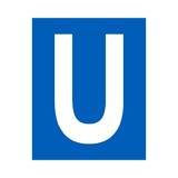 Blue Letter U Sticker | Safety-Label.co.uk