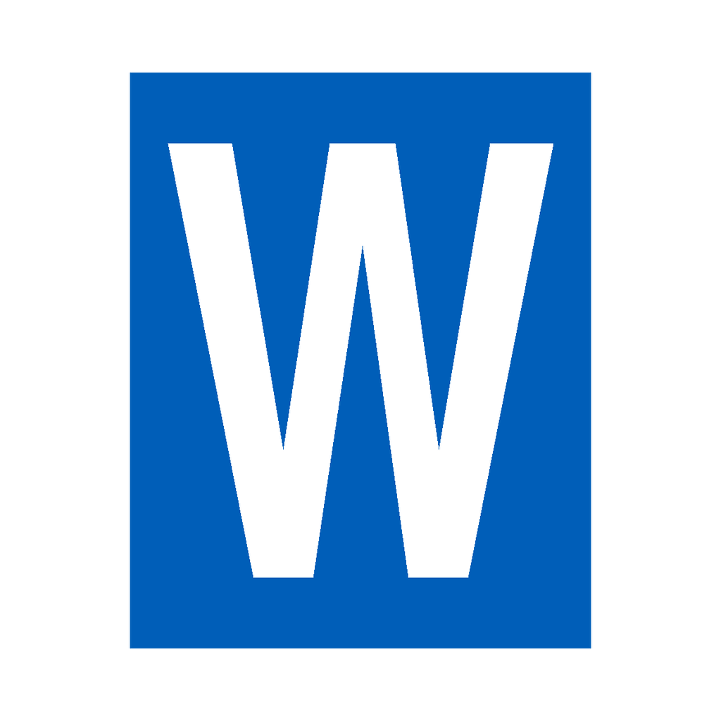 Blue W Map Sticker Blue Letter W Sticker