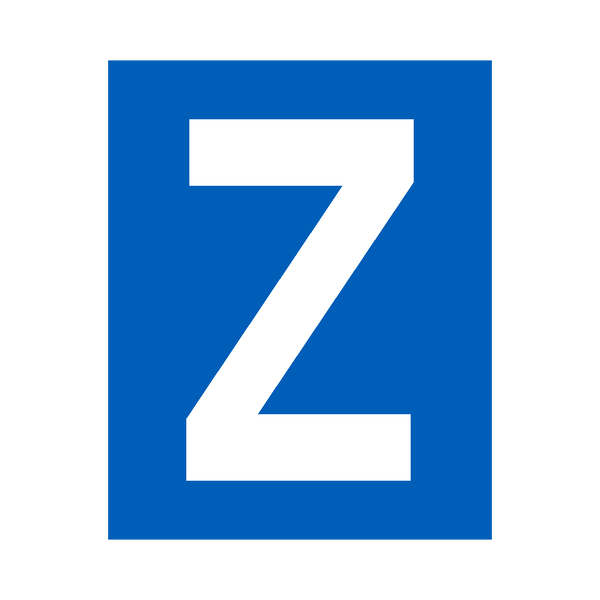 Blue Letter Z Sticker | Safety-Label.co.uk