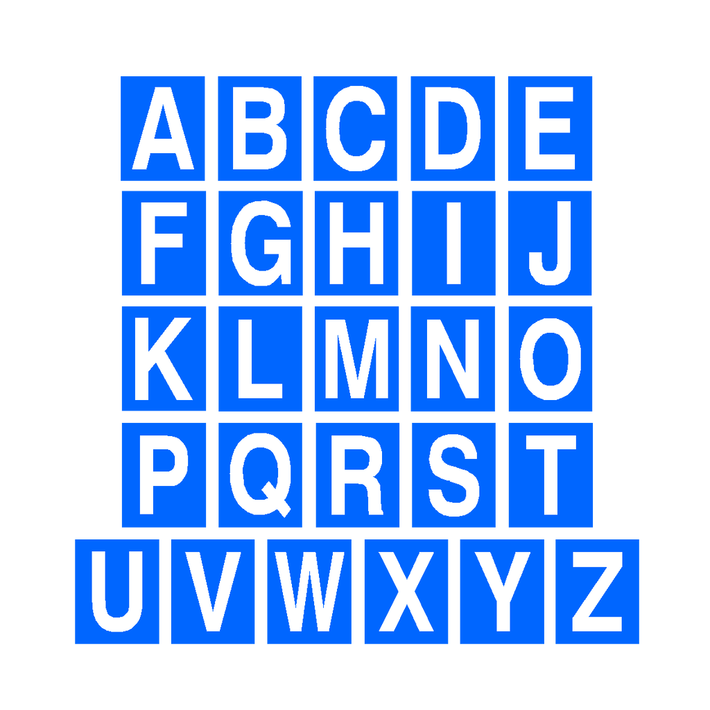 Blue Alphabet Letter Sticker Pack | Safety-Label.co.uk