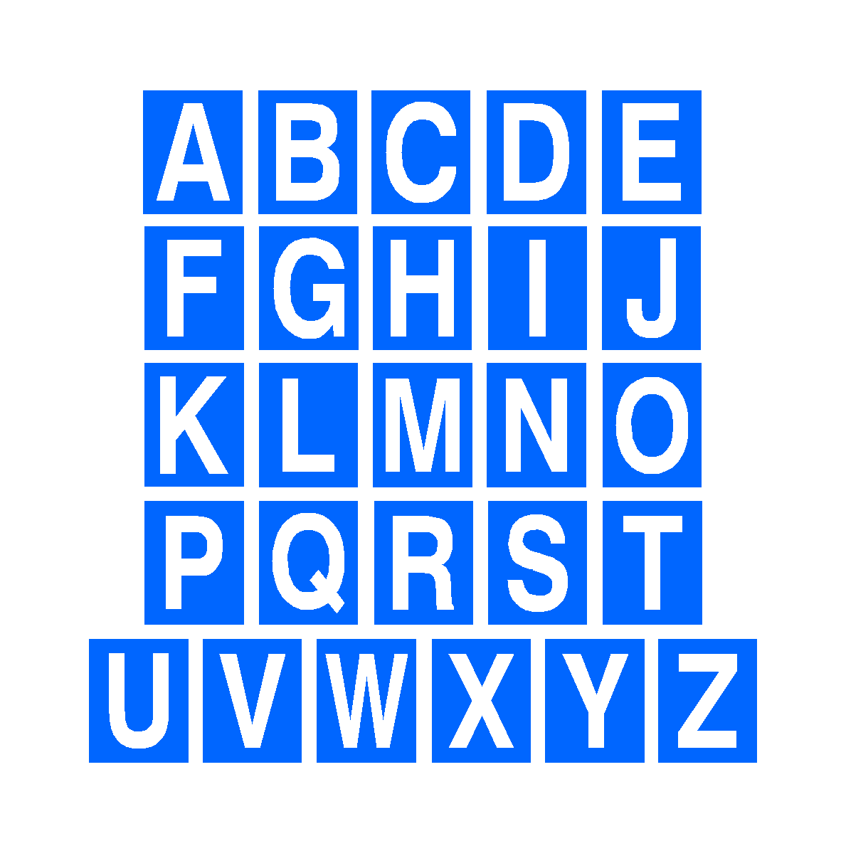 Blue Alphabet Letter Sticker Pack