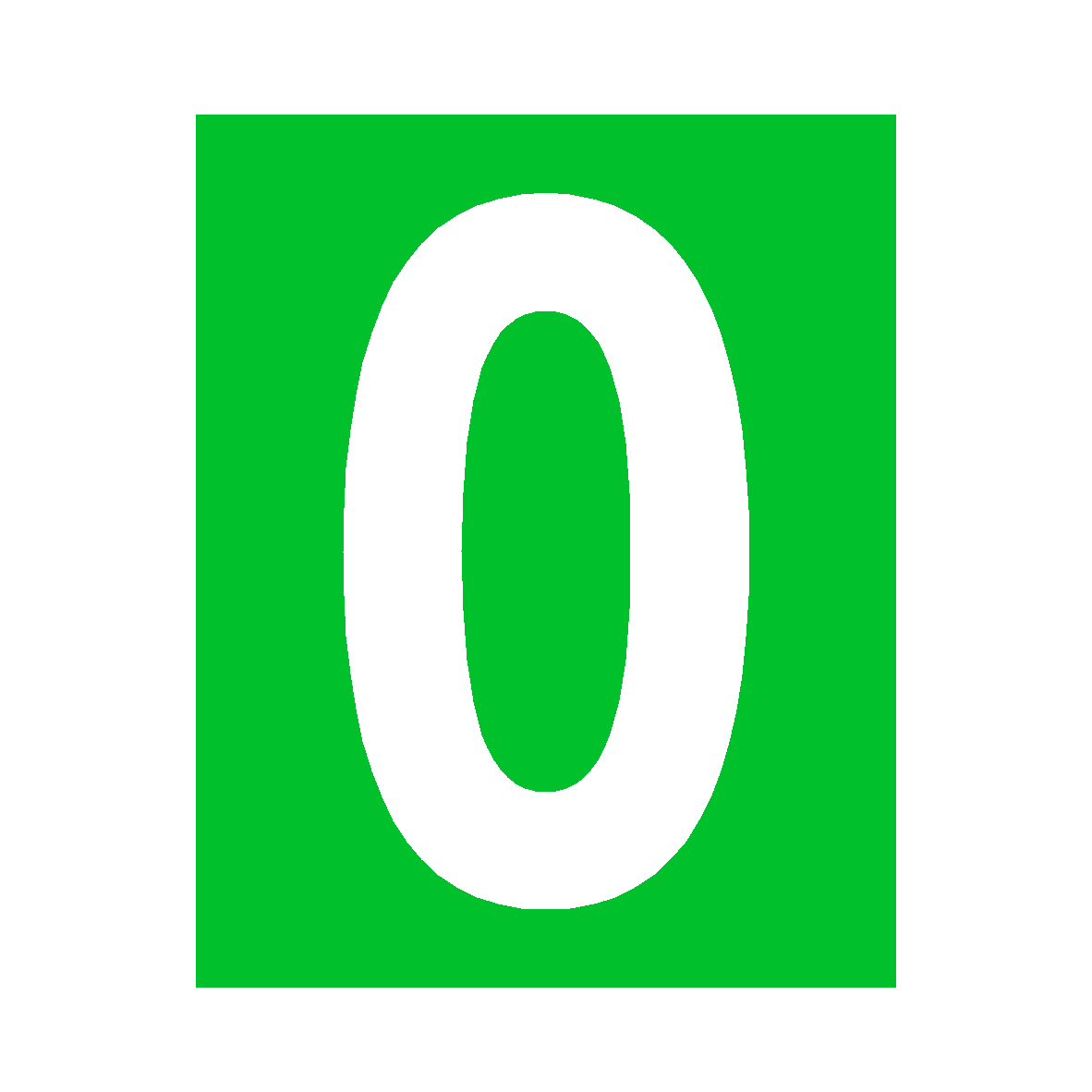 Green Number 0 Sticker | Safety-Label.co.uk